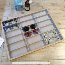 Glasses shelves props box counter decorations box glasses shop counter wood sun glasses sunglasses tray