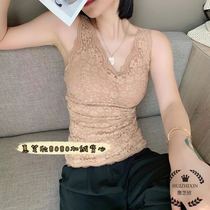 Whirlsesame Hine 8080 Winter Style Plus Suede Thickened Warm Lace Vest Woman With Chest Cushion Slats Underlingerie Harness inside lap