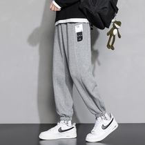 Casual trousers Mens autumn Korean version of the trend gray sweatpants spring and autumn sports leggings loose all-match pants