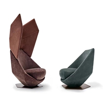 Nordic designer diamond-shaped aircraft chair villa sales building fabric shaped high-back rabbit ear casual chair