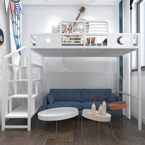 Small apartment pavilion bed provincial space elevated bed multi-functional student dormitory iron upper bed iron frame bed sheet upper layer