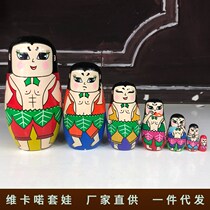 Cute 10 sets of Chinese Wind diy50 shake-up RMB100  Russian set of 7 floor genuine wooden toy girls