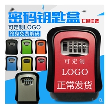 Custom decoration site wall-mounted cat's eye anti-theft password key box hostel gym combination lock metal key