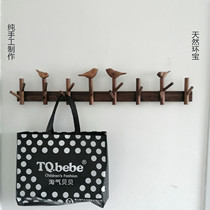 Black Walnuts Creative Solid Wood Hooks Into Door Xuanguan Key Clothes Hooks Twigs Hood Wall-mounted Wood Hung Hanger
