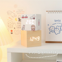 Fashion simple desktop mini alarm clock Primary School students dormitory with cartoon bedroom bedside electronic silent small clock