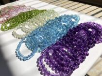 Mind-Inn Station Bite-Seal Super Seven Golden Strawberry Sea Blue Treasure Blue Moon Purple Crystal Golden Sun Green Crystal Bracelet Strings