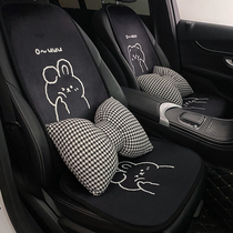 Car cushion single-piece Winter plush goddess car seat cushion winter small waist seat thick pad car cushion car cushion fashion