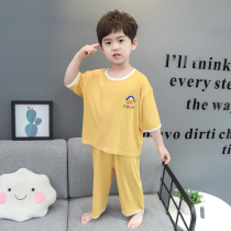 Little yellow duck boy Modal pajamas autumn split children children Boy boys spring and autumn thin boy home clothes