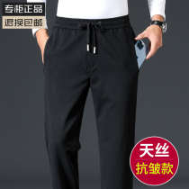 High-end Tenci Spring and Autumn Mens casual pants straight loose middle-aged sports pants dad large size casual long pants