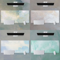 Super rat standard pad can be customized oil painting style leather desk pad Men and women desk pad ins wind desktop mouse pad Men and women abstinence laptop pad Waterproof student writing desk pad