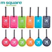 M Square luggage tag tag round square anti-theft tag travel trolley case tag plate card holder
