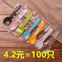 Spoon fork fork fork spoon dessert takeaway rice ice cream pudding spoon childrens tableware plastic separate packaging disposable