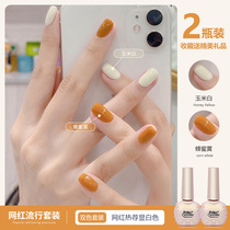 Summer nail polish glue 2021 new milky white popular net red set full set of small sets dedicated to nail shops