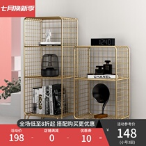 Nordic living room Bedroom shelf Corner bookshelf Wrought iron multi-layer storage rack Decorative display rack Nightstand