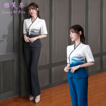 Yaphne summer new beautician clothing womens football bath shop technician work clothes temperament foot therapy health hall suit