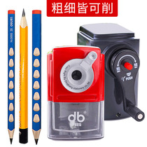 Chinese 6700 thick triangle pencil sharpener pen sharpener childrens pencil sharpener large diameter thick hole hand shake primary school students sketch pencil sharpener students with pencil sharpener automatic lead adjustable length tip