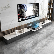 Italian rock board TV cabinet tea table combination modern simple living room 2021 new projection laser special floor cabinet