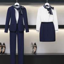 Flight attendant uniform professional suit female spring and autumn fashion front desk beautician overalls female professional temperament suit dress