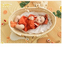 Children Photography Props Pane Cloth Shooting Background Baby Interior Photo Swing Piece Background Cloth Lying Frame Woven Bread
