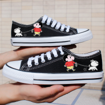 Converse shoes mens 2023 spring and summer graffiti canvas shoes mens wear-resistant cloth shoes trend casual shoes student board shoes men
