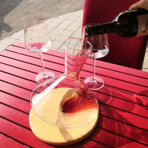 Free cleaning brush red wine dispenser tumbler with wooden board Nordic wine dispenser Red wine jug