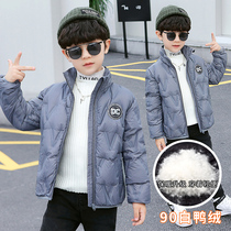 Boys light down jacket Western style white duck down liner Childrens autumn and winter clothing short section Medium and large boy boys anti-season jacket