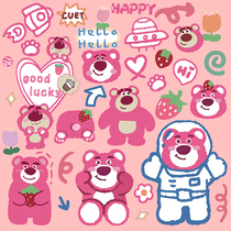 Cartoon cute strawberry bear suitcase sticker Japanese and Korean ins suitcase laptop ipad sticker waterproof