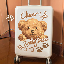 Net red bear suitcase sticker large whole waterproof cartoon cute suitcase trolley box personality sticker art