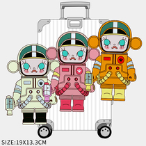Cartoon cute astronaut sticker large suitcase laptop skateboard refrigerator waterproof sticker ins