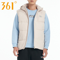 361 sports jacket mens 2022 winter new detachable cap warm down vest casual warm vest men
