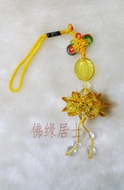 Taiwan invites Crystal Guanyin Bodhisattva Statue Lotus base Chinese knot Light yellow (limited to 1 piece)