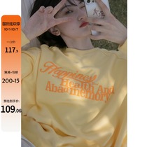 Hello Canon original letter sweater female 2021 Spring and Autumn New loose Korean version of round neck sleeve casual top