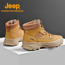  jeep mens shoes Martin boots mens 2021 autumn new leather soft bottom trend all-match outdoor sports hiking shoes men