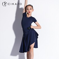 Sikaso customized female children Latin dance regulations competition suit dance suit split suit childrens examination uniform 7026