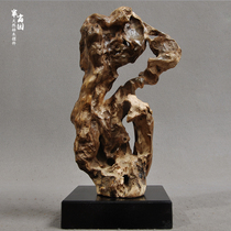 Natural whole with the shape of Taihu stone dead wood root carving Tea room club soft decorative crafts with base ornaments