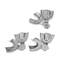 Anhua Dental stainless steel plastic steel dental tray dental impression with teeth and no teeth jaw with holes and no holes tray orthodontic impression