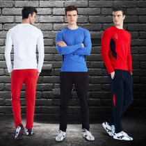Luyvan fitness running sports suit mens quick-drying gym long sleeve trousers fitness training clothing autumn and winter