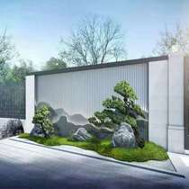 Stainless steel new Chinese courtyard landscape screen European style Sales Department hotel lobby background wall partition carved decoration