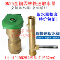 Copper 1 inch DN25 Quick water fetcher 1 inch water intake valve plug Lawn Garden Forest Green Gardening Watering Spray Irrigation