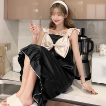 Sleeping Skirt Woman Summer Thin Ice Silk Harnesses Sleeping clothes Summer 2022 The new Silk Princess Wind Home Suits Spring Summer
