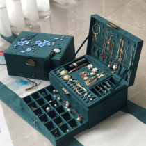 Multi-layer large capacity lock jewelry box Chinese style retro bracelet jewelry necklace jewelry storage gift box