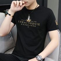 Modale t-shirt male short sleeve ice silk thin summer tide cards to fix 2022 new pure cotton 100 hitch fashion trends