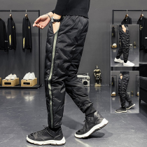 Down pants men wear outdoor winter light and thick pants warm youth northeast fashion large size duck down mens pants