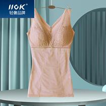 iiok light luxury free wear bra body coat on the body body clothes large number lace collects the belly vest thin T0801