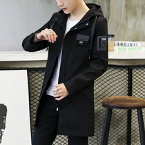 Mens windbreaker medium length 2021 Spring and Autumn New coat men Korean slim handsome trend student jacket mens clothing