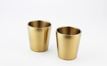  Korean pure 304 stainless steel Korean wine glass thickened gold double insulation cup wine glass water cup
