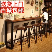 Nordic wall high-legged table Bar long narrow table Simple bar chair Commercial shop household partition table small