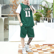 Basketball Jersey mens summer loose casual sports suit thin short-sleeved shorts two-piece training team uniform basketball uniform