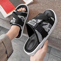 Hon Star Red Stark slippers mens summer trend 100 hitch to wear outside wearing anti-slip net red casual beach to cool drag