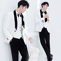 Studio photo mens suit suit theme travel three-piece photo fashion slim photography Wedding photo suit